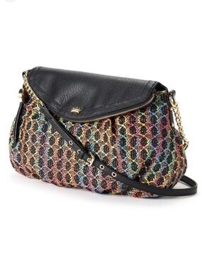 Juicy Couture Black-Trim Multicolor Woven Shoulder Bag